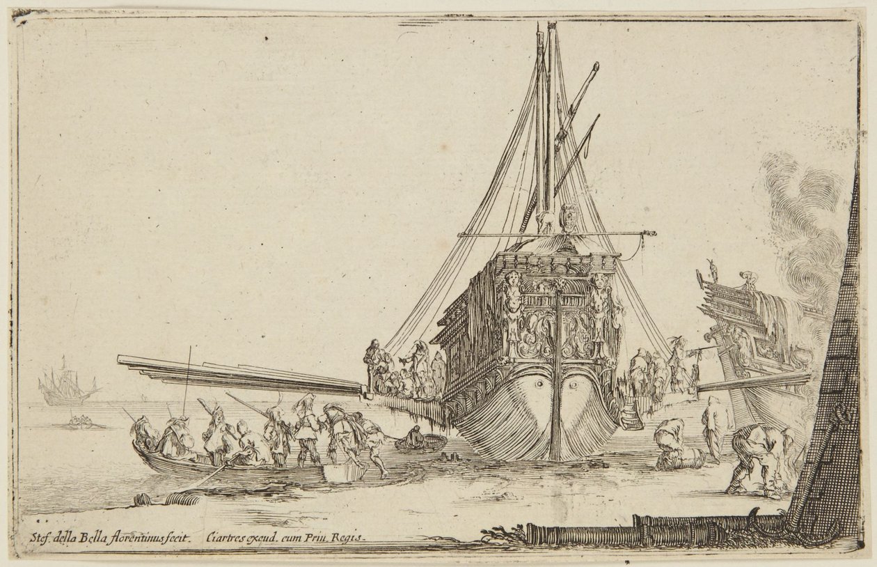 Embarking (Various Figures) by Stefano della Bella