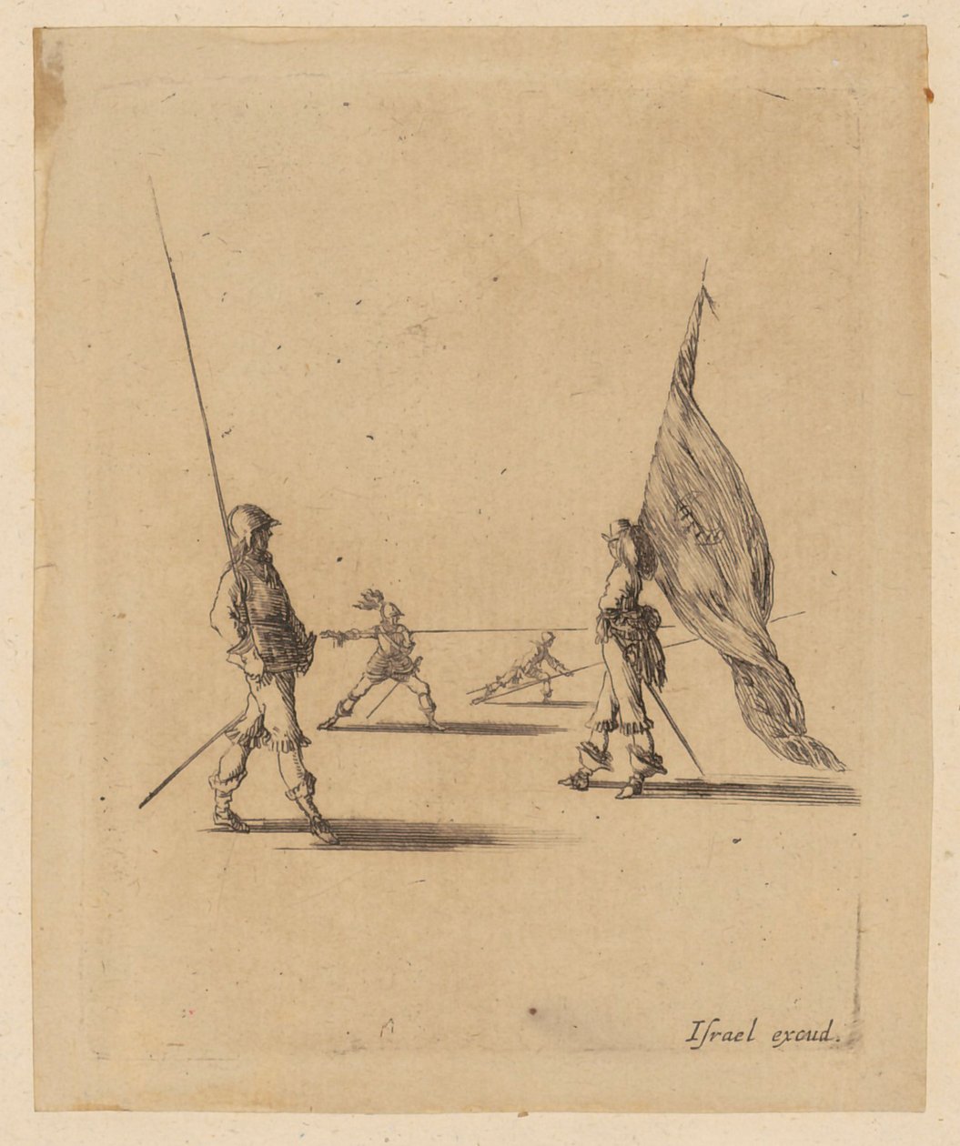 Standard-Bearer and Three Pikemen by Stefano della Bella