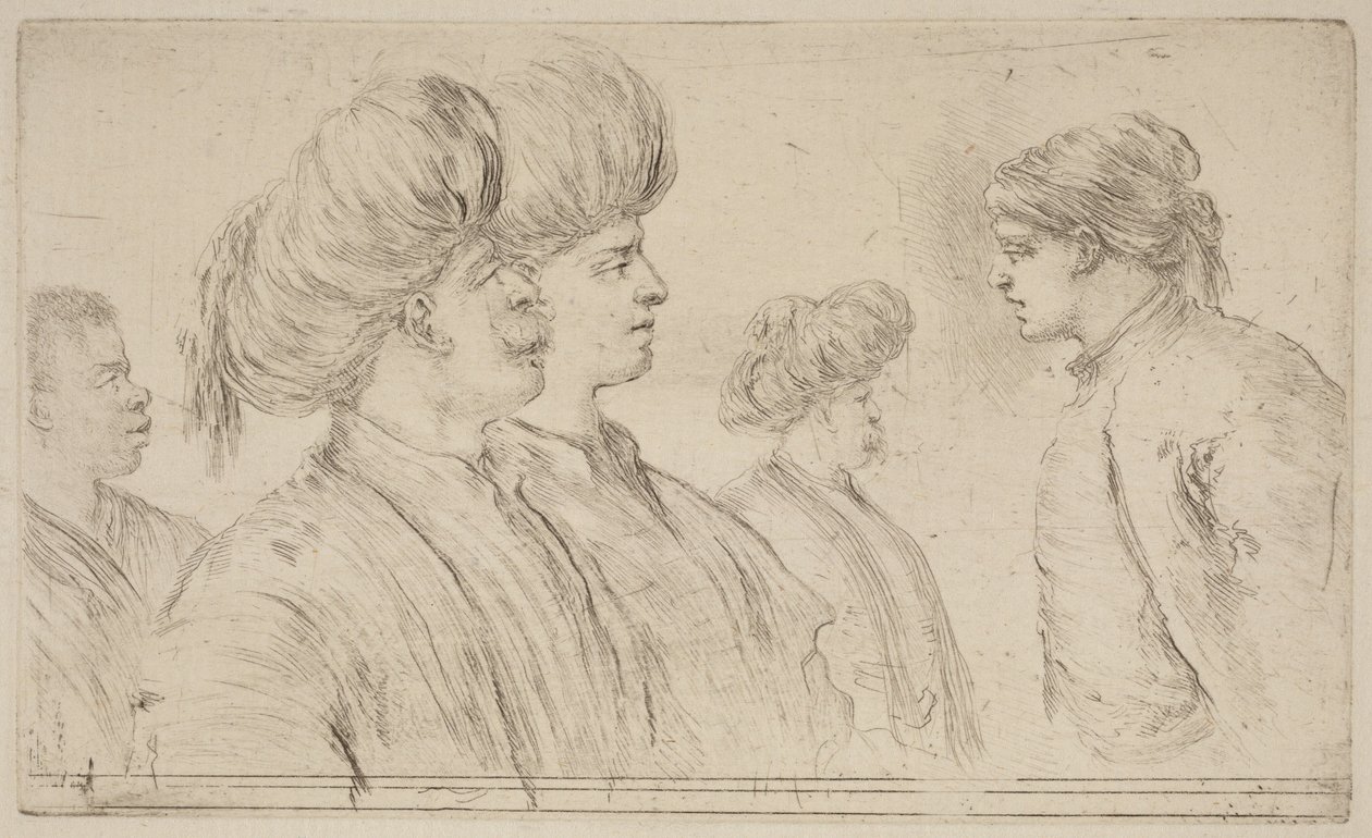 Four Turks and a Black Man by Stefano della Bella