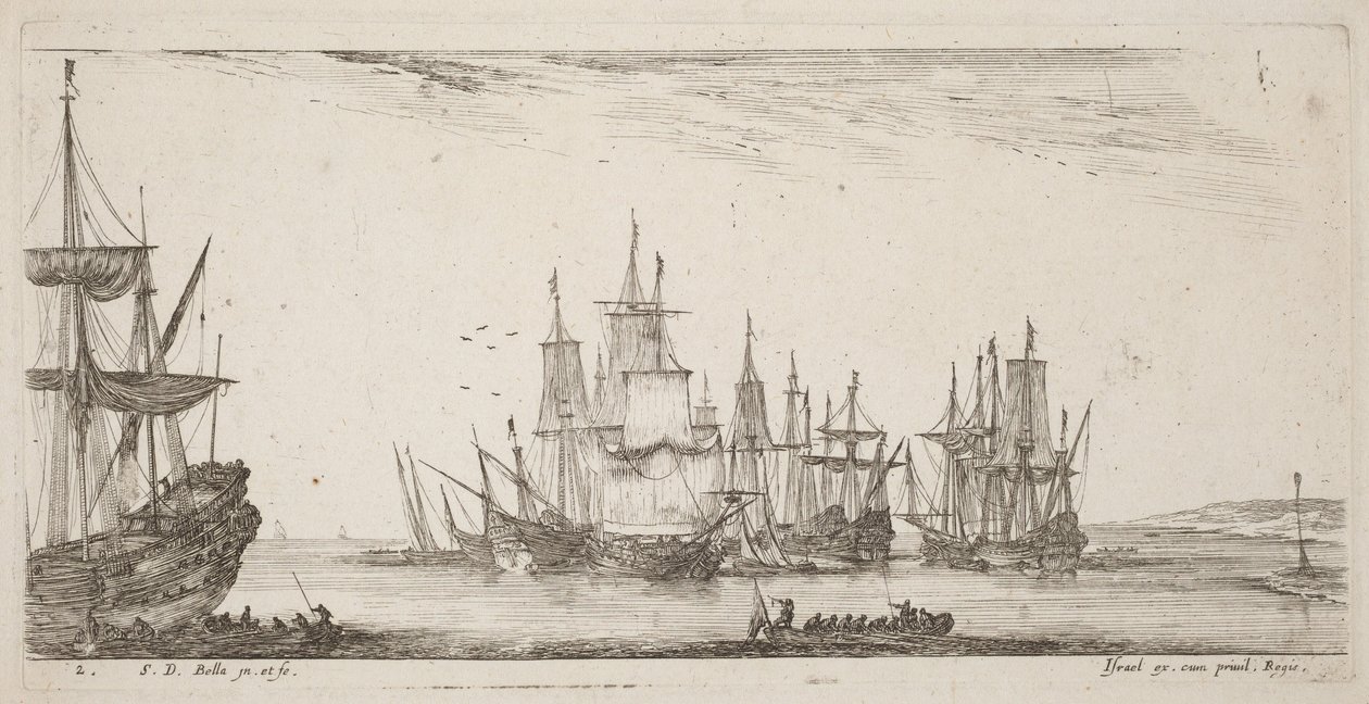 Group of Ships by Stefano della Bella