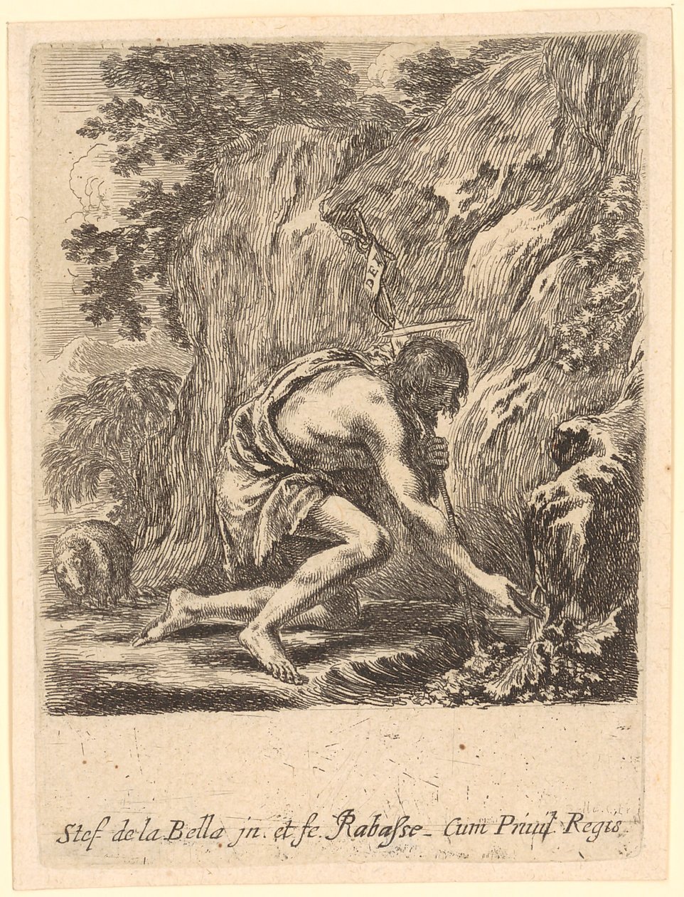 John the Baptist Drawing Water from a Spring by Stefano della Bella