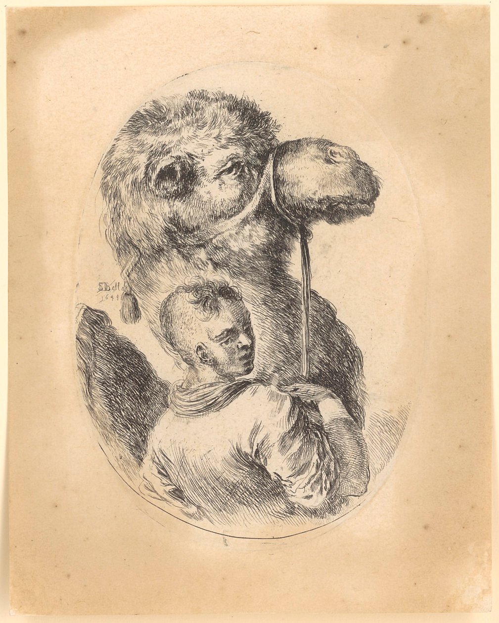 Young Slave with a Camel on a Leash by Stefano della Bella