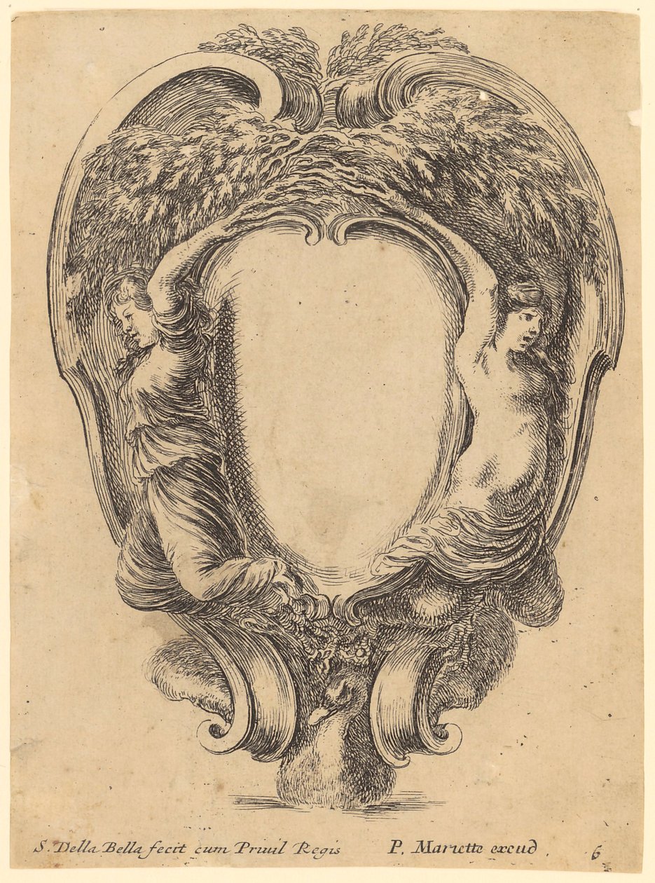 Cartouche with Nymphs by Stefano della Bella
