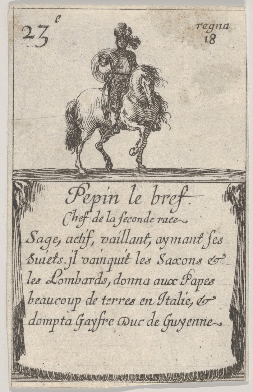 Pepin the Short, from Game of the Kings of France, 1644 by Stefano della Bella