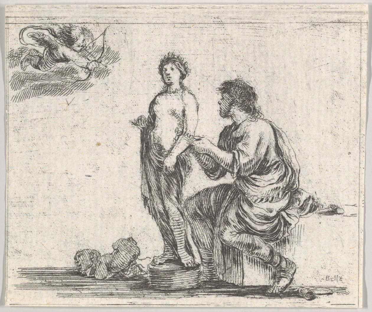 Pygmalion, from Game of Mythology by Stefano della Bella