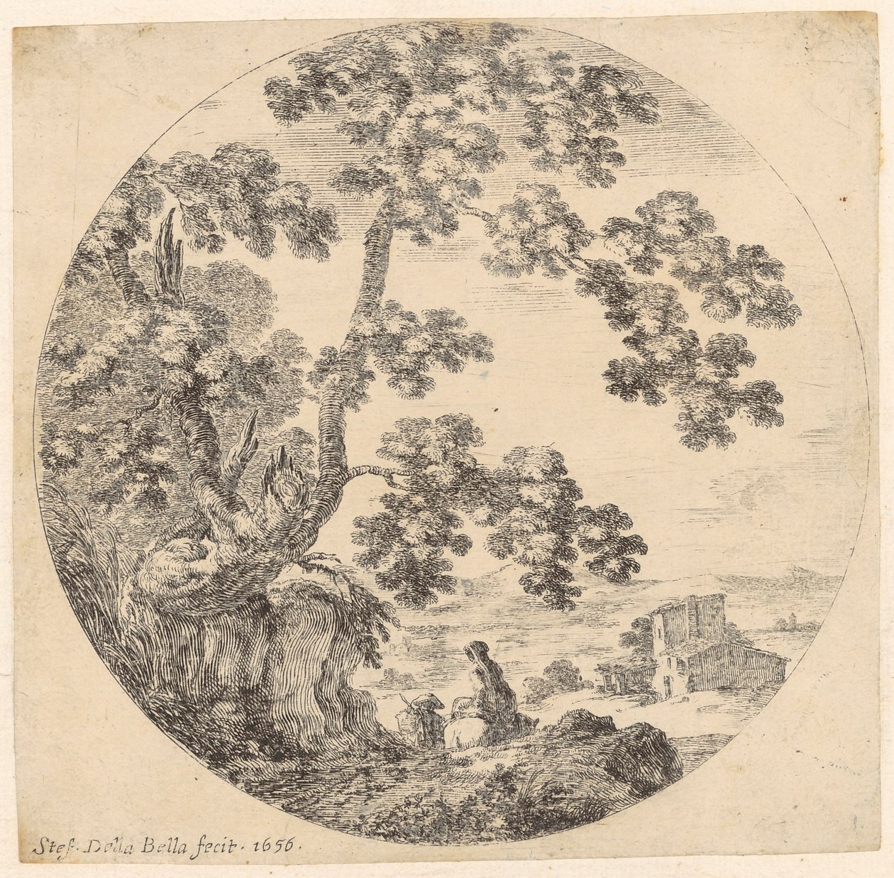 Traveling Couple, the Woman Sitting on a Horse by Stefano della Bella
