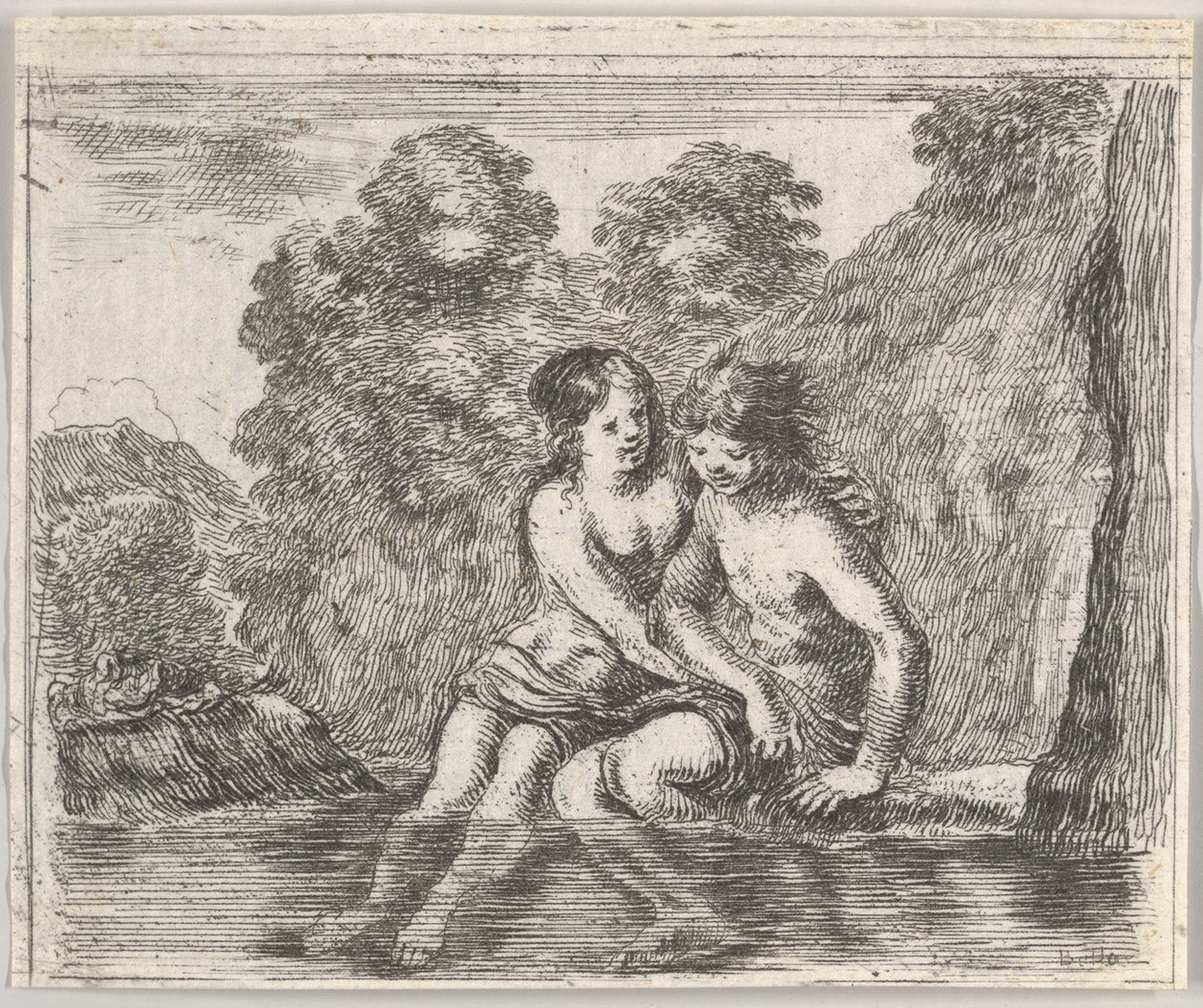 Salmacis and Hermaphrodite, from Game of Mythology by Stefano della Bella