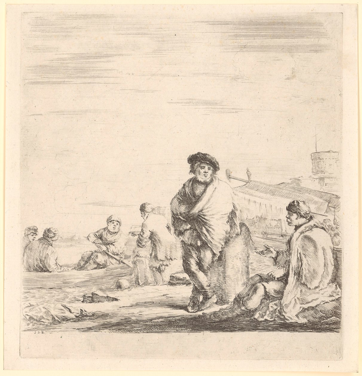 Standing Sailor beside a Seated Levantine by Stefano della Bella