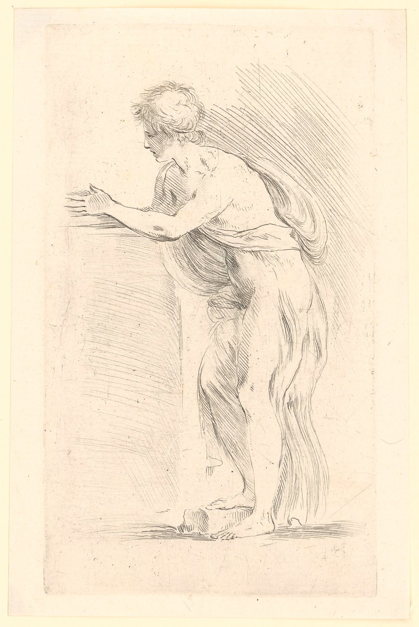 Study of a Standing Young Man with Closed Hands, Facing Left by Stefano della Bella