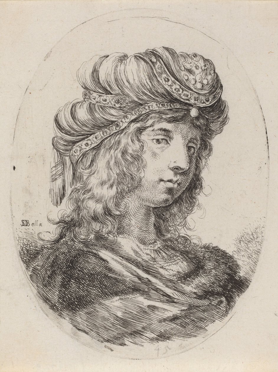 Sultaness in a Banded Turban, Turned to the Right, 1649-1650 by Stefano della Bella