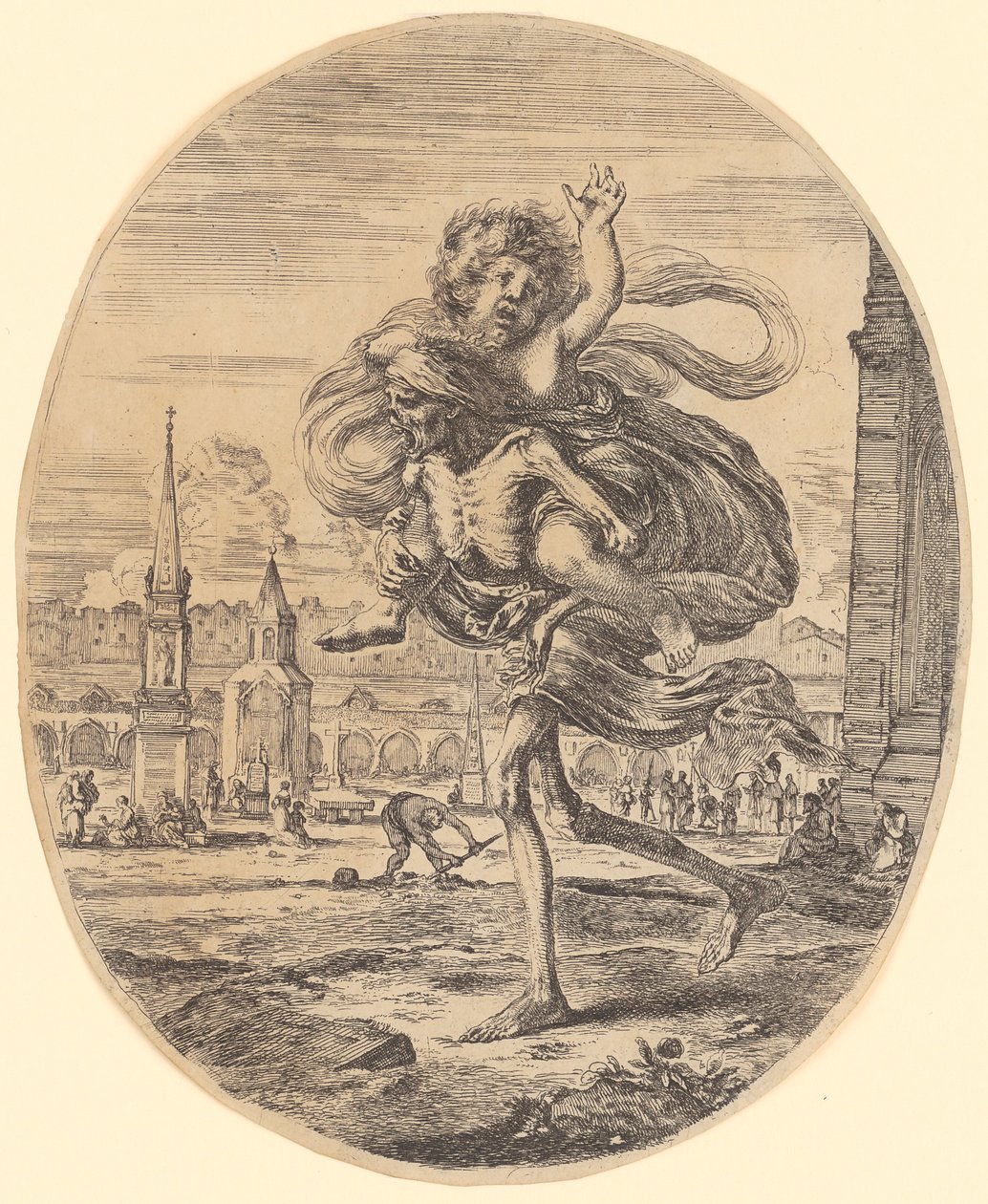 Death Carries a Child on His Back by Stefano della Bella