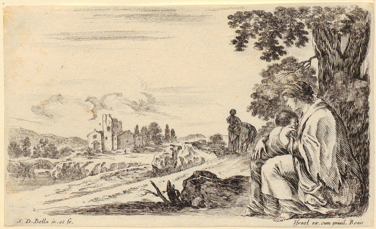 Lost Rider Asking for Directions, Sheet 4 of the Series "Various Figures and Countries" by Stefano della Bella
