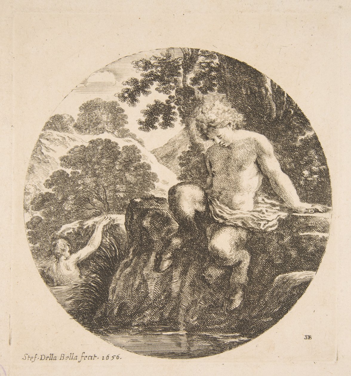 Young Satyr About to Bathe in a River, from 