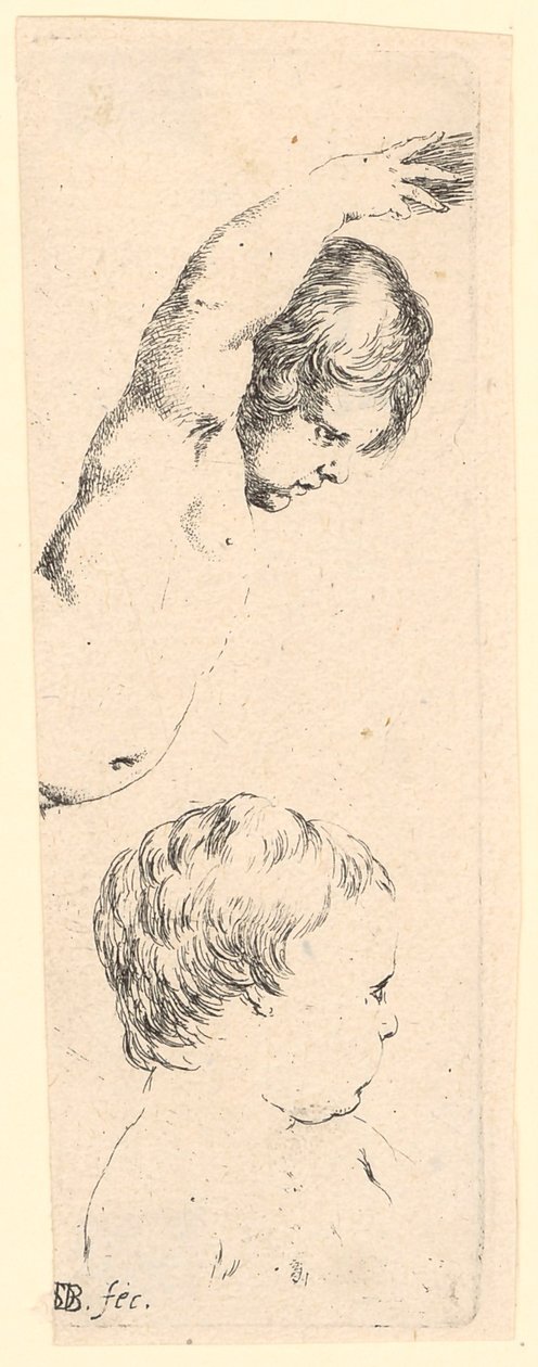Two Child Studies by Stefano della Bella