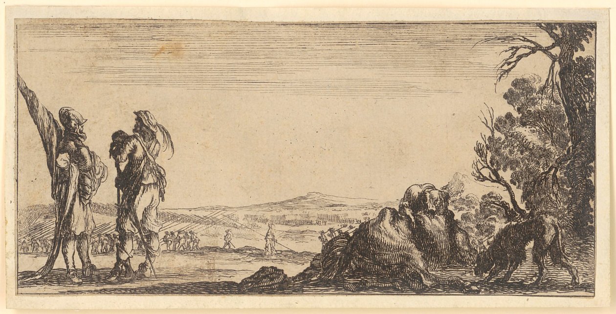 Two Soldiers in Front of a Plain by Stefano della Bella