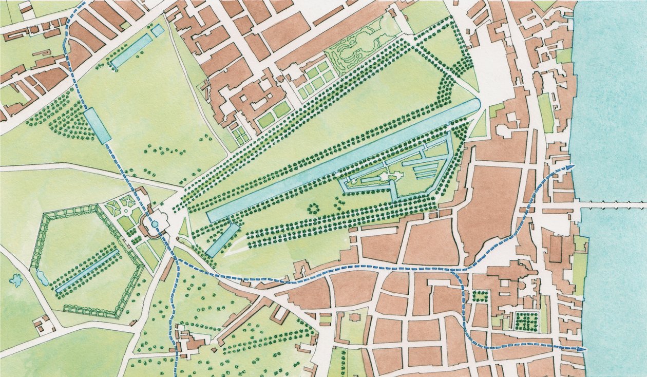 Course of the River Tyburn, Westminster in 1747 by Stephen Conlin