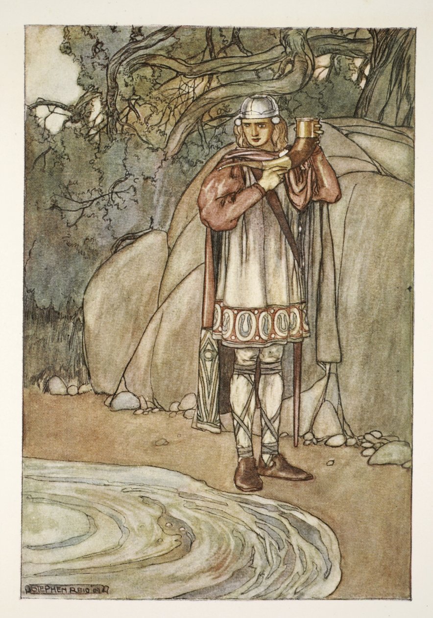 Dermot took the horn and would have filled it, illustration from 