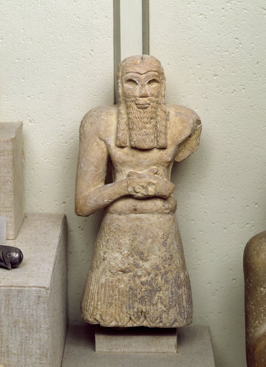 Statue of Ginak, Prince of Edin, from Iraq, 2800-2300 BC by Sumerian