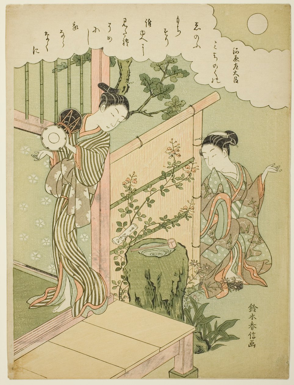 Poem by Kawara no Sadaijin by Suzuki Harunobu