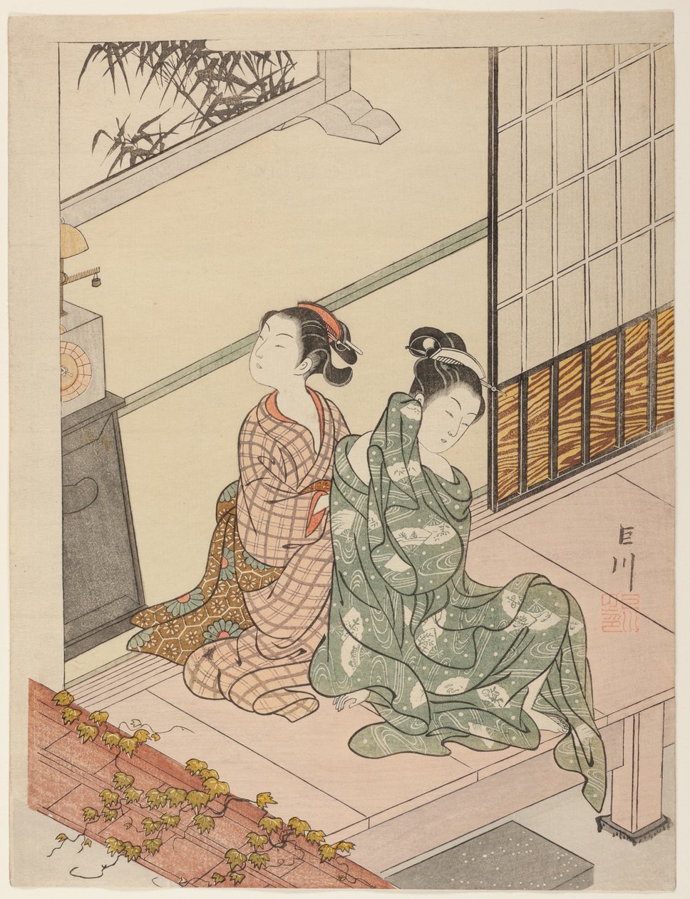 The Evening Bell of the Clock, from the series "Eight Views of the Parlor" by Suzuki Harunobu