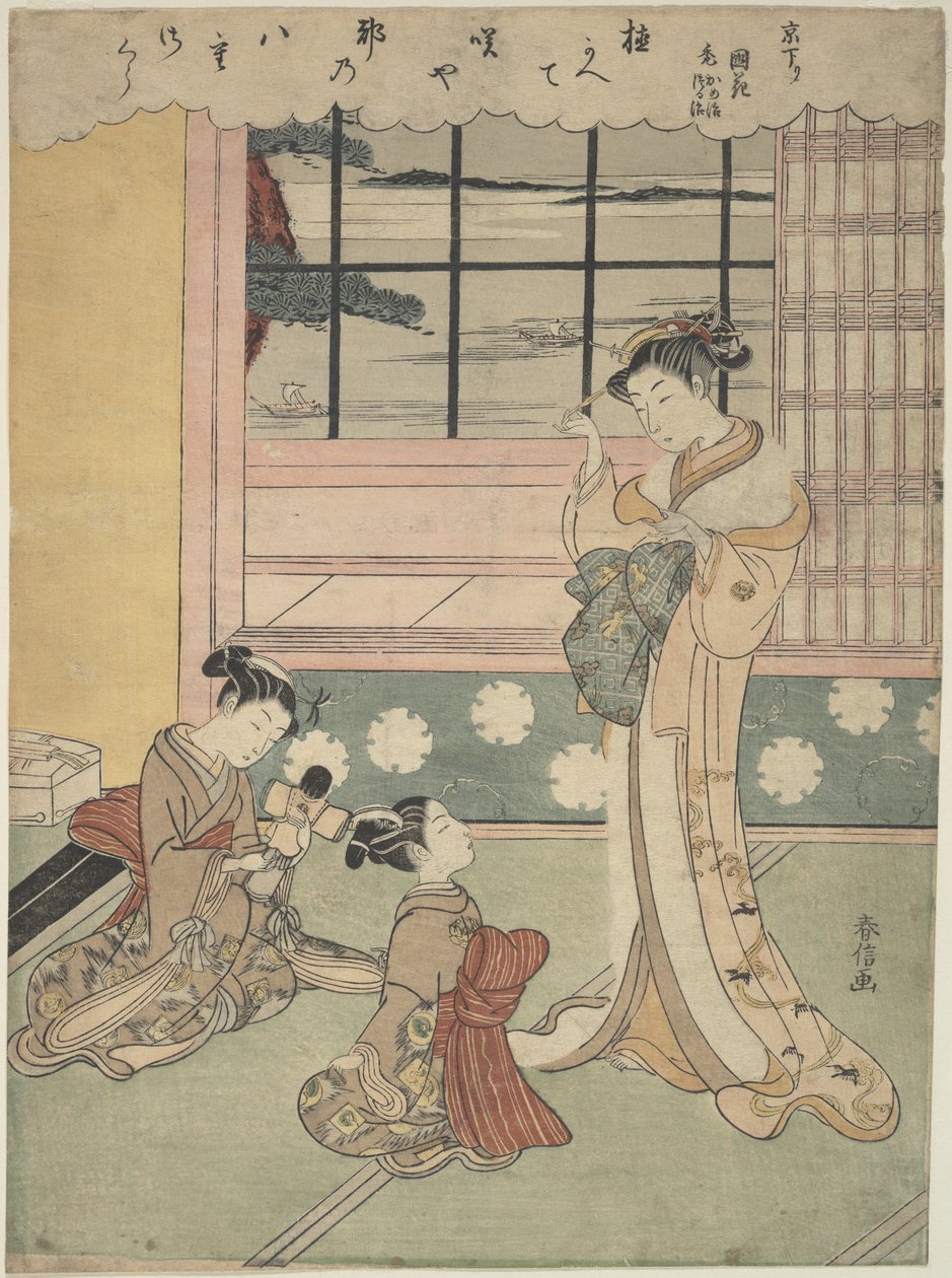 Window Opening Toward the Sea by Suzuki Harunobu