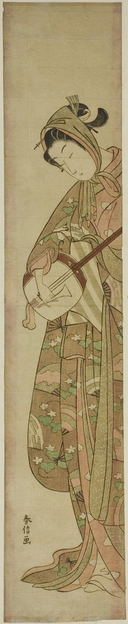 Woman Playing the Shamisen by Suzuki Harunobu