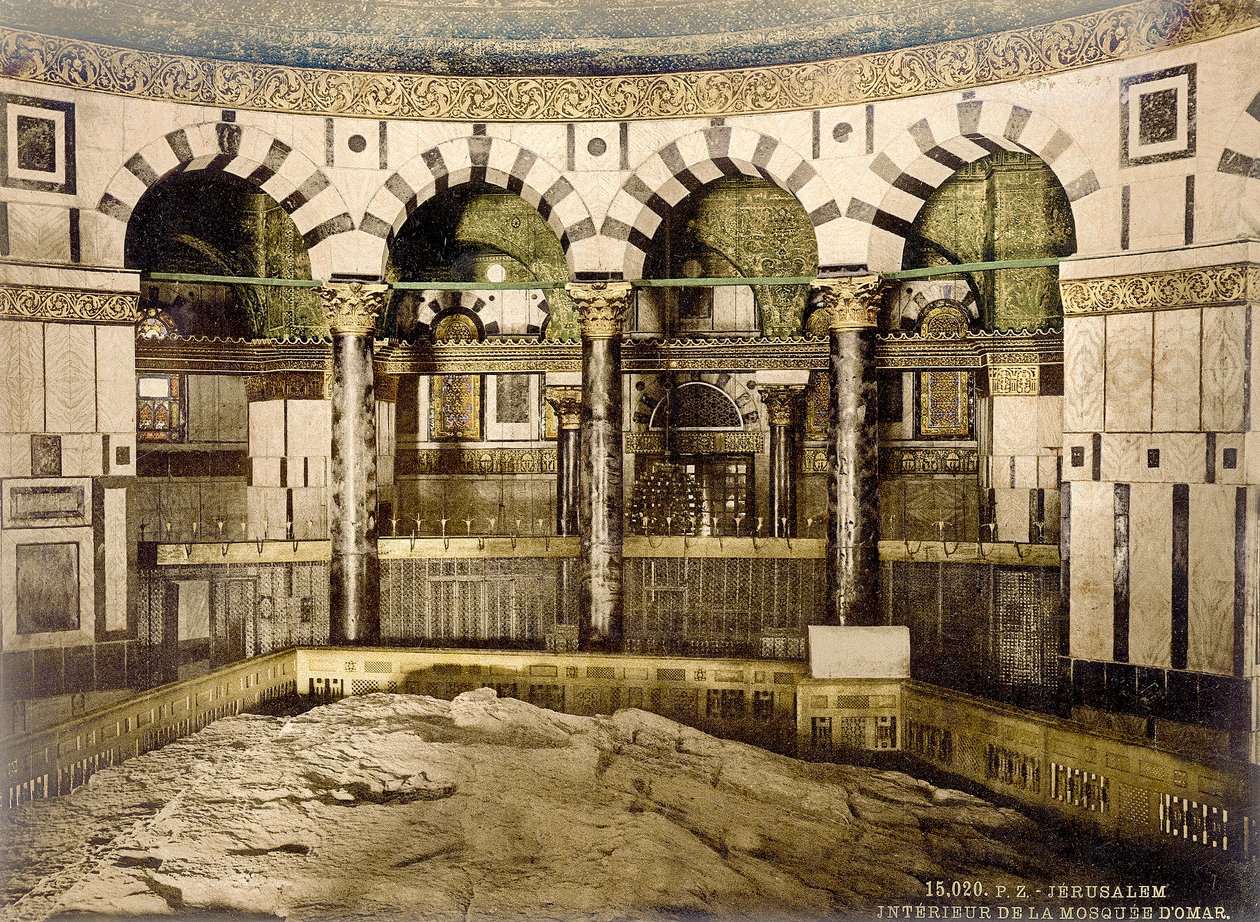 Temple Mount - Esplanade of the Dome of the Rock, Jerusalem, c.1880-1900 by Swiss Photographer