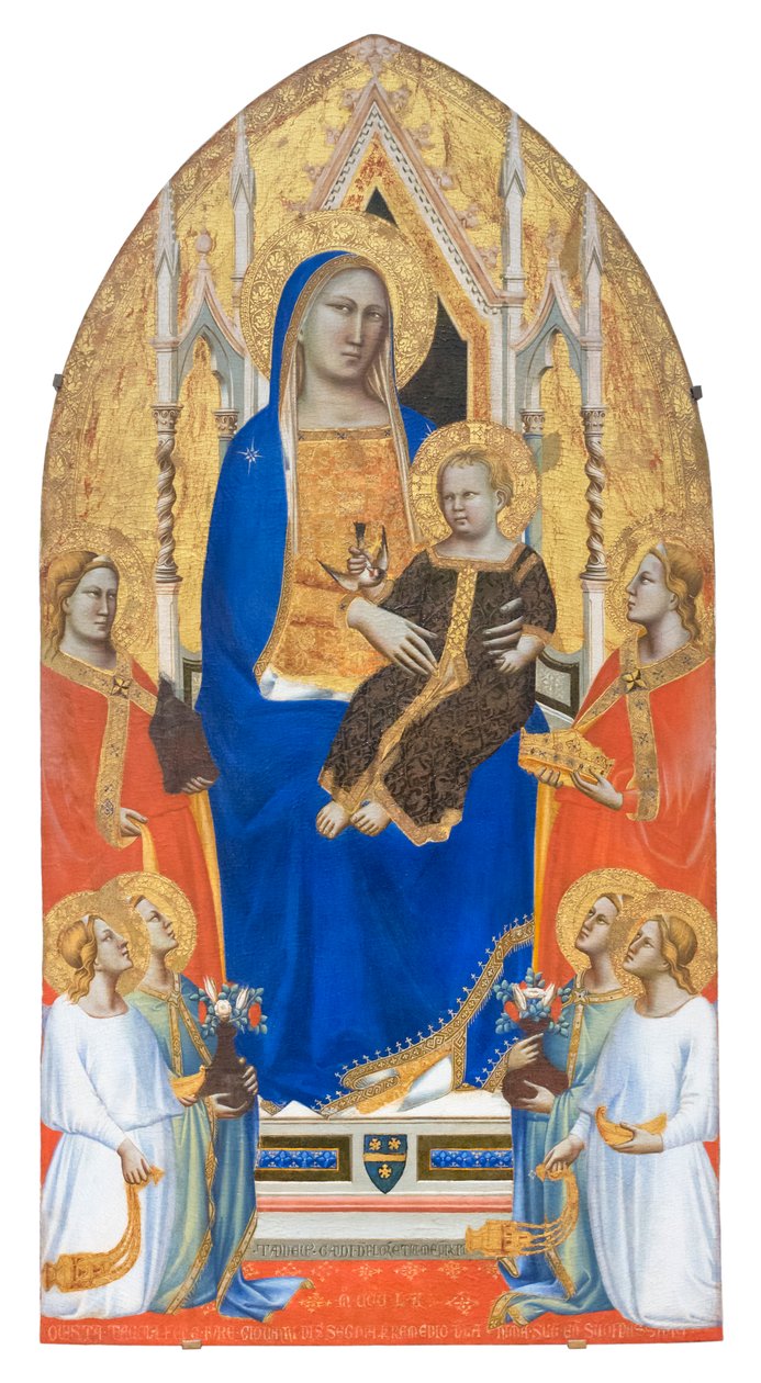 Madonna and Child enthroned with St Mary Magdalen, St Catherine of Alexandria and angels by Taddeo Gaddi