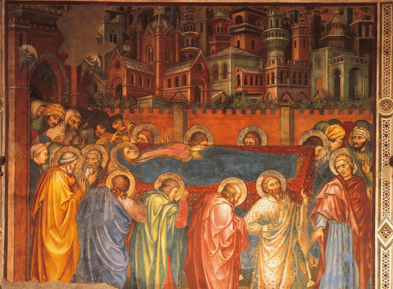 Funeral of Virgin, Scene from Life of Virgin by Taddeo di Bartolo