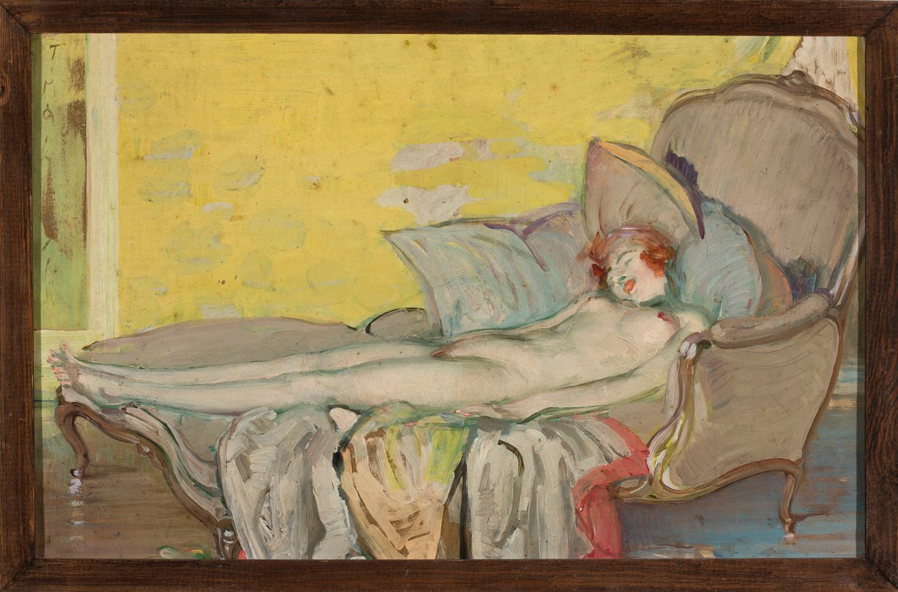 Nude Girl on a Couch by Tadeusz Makowski