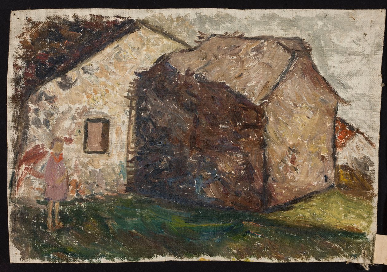 Girl in Front of House by Tadeusz Makowski