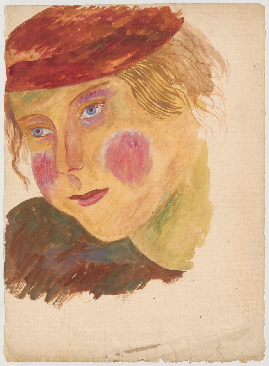 Head of a Girl in a Hat by Tadeusz Makowski