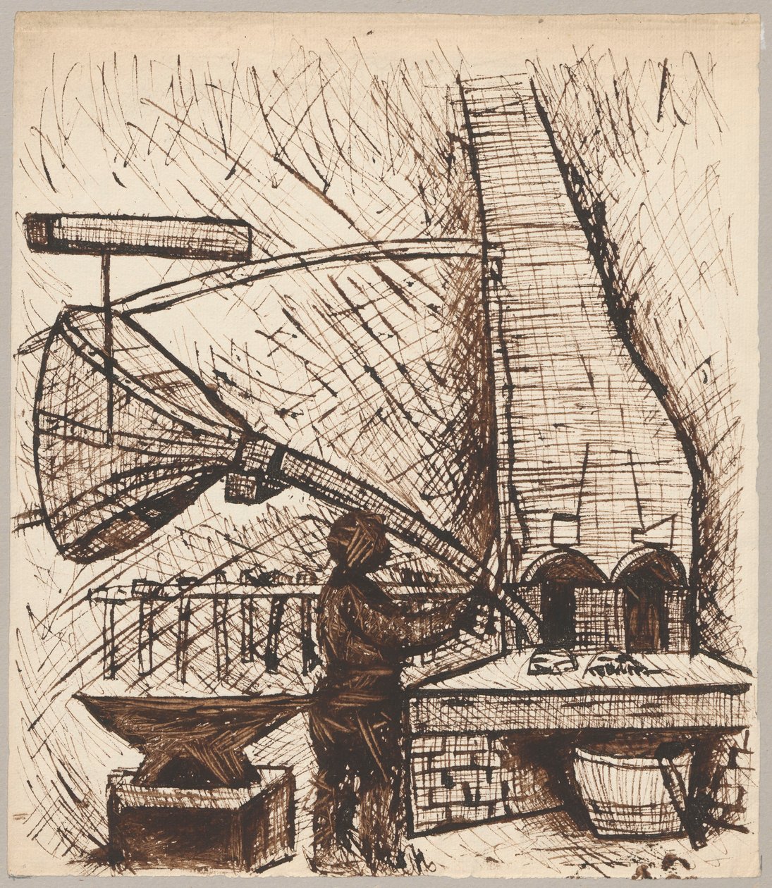 Blacksmith by the Stove by Tadeusz Makowski
