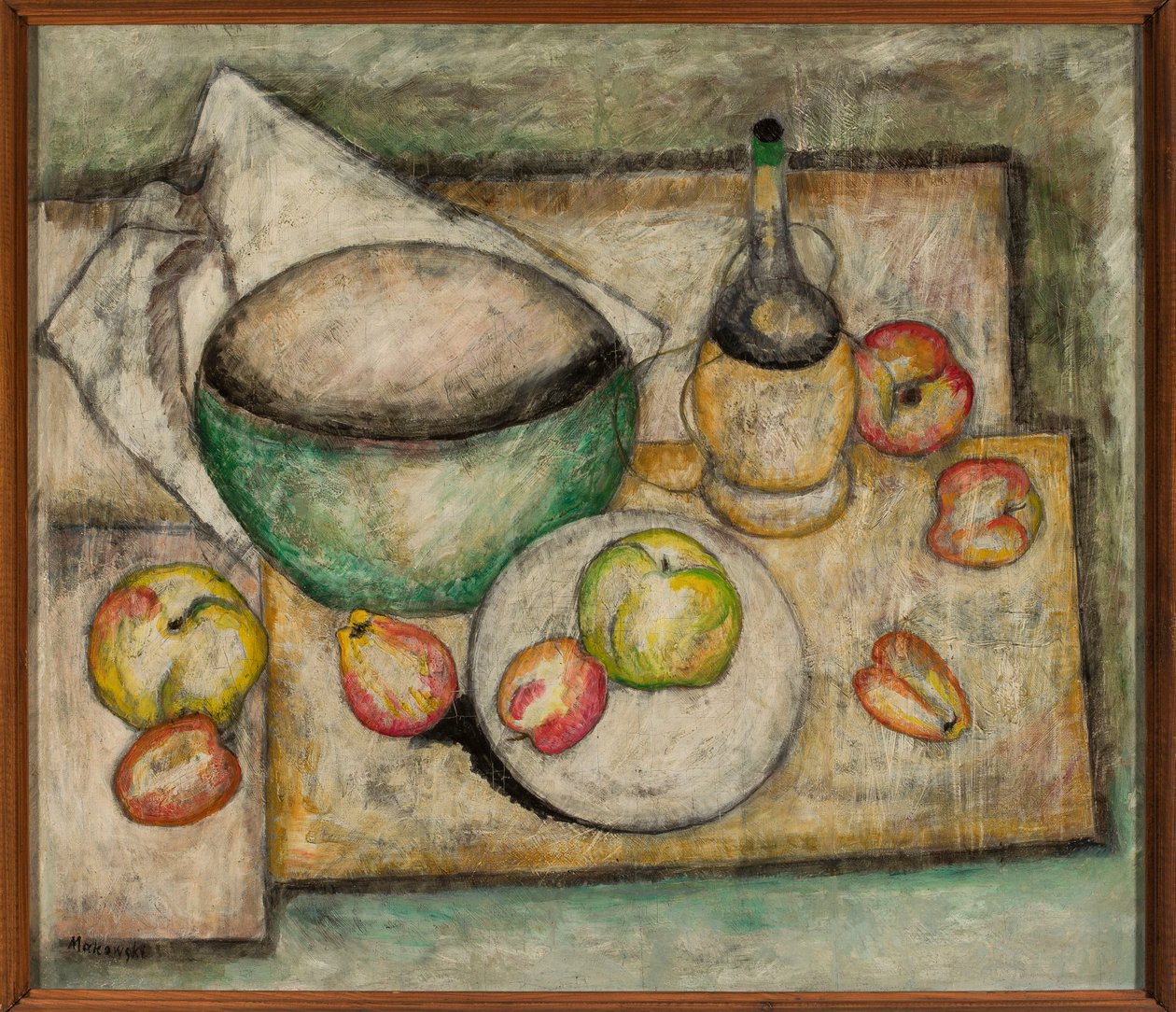 Still Life with Green Bowl and Fruits by Tadeusz Makowski