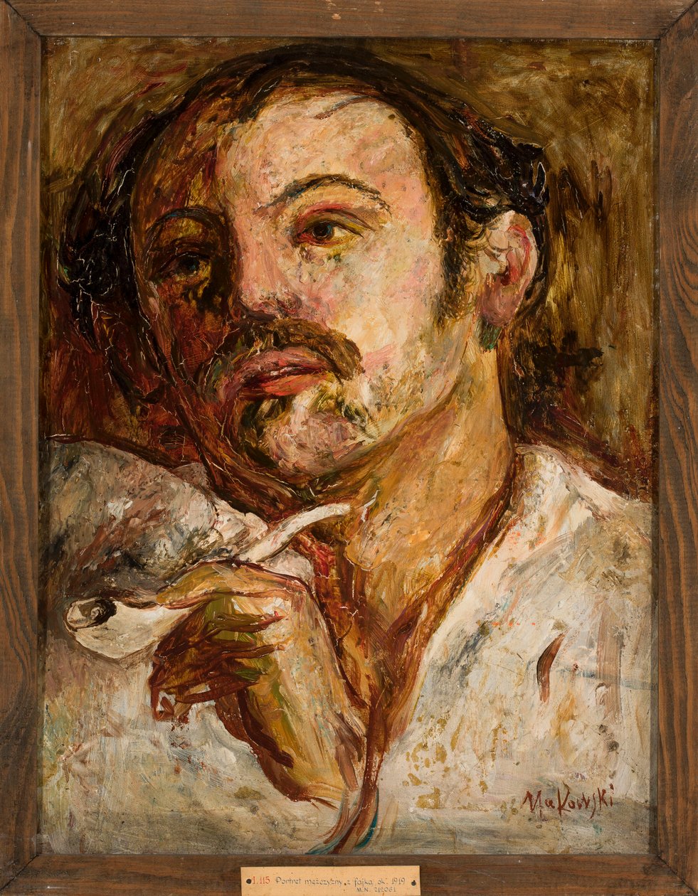 Portrait of a Man with a Pipe by Tadeusz Makowski