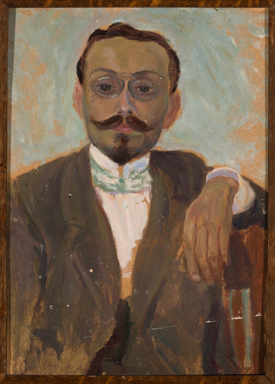 Portrait of Sculptor Bolesław Bałzukiewicz by Tadeusz Makowski