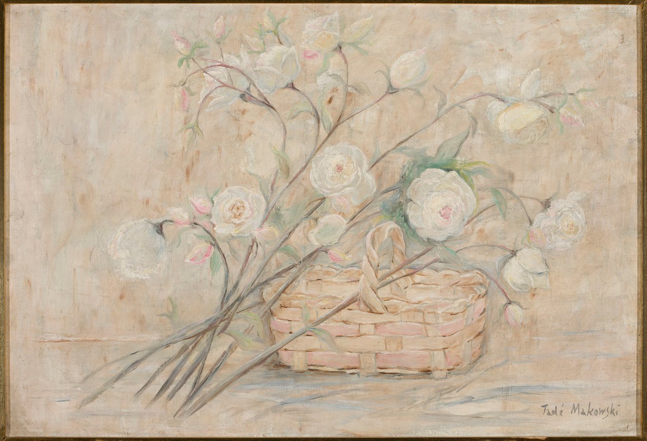 Roses with a Basket by Tadeusz Makowski