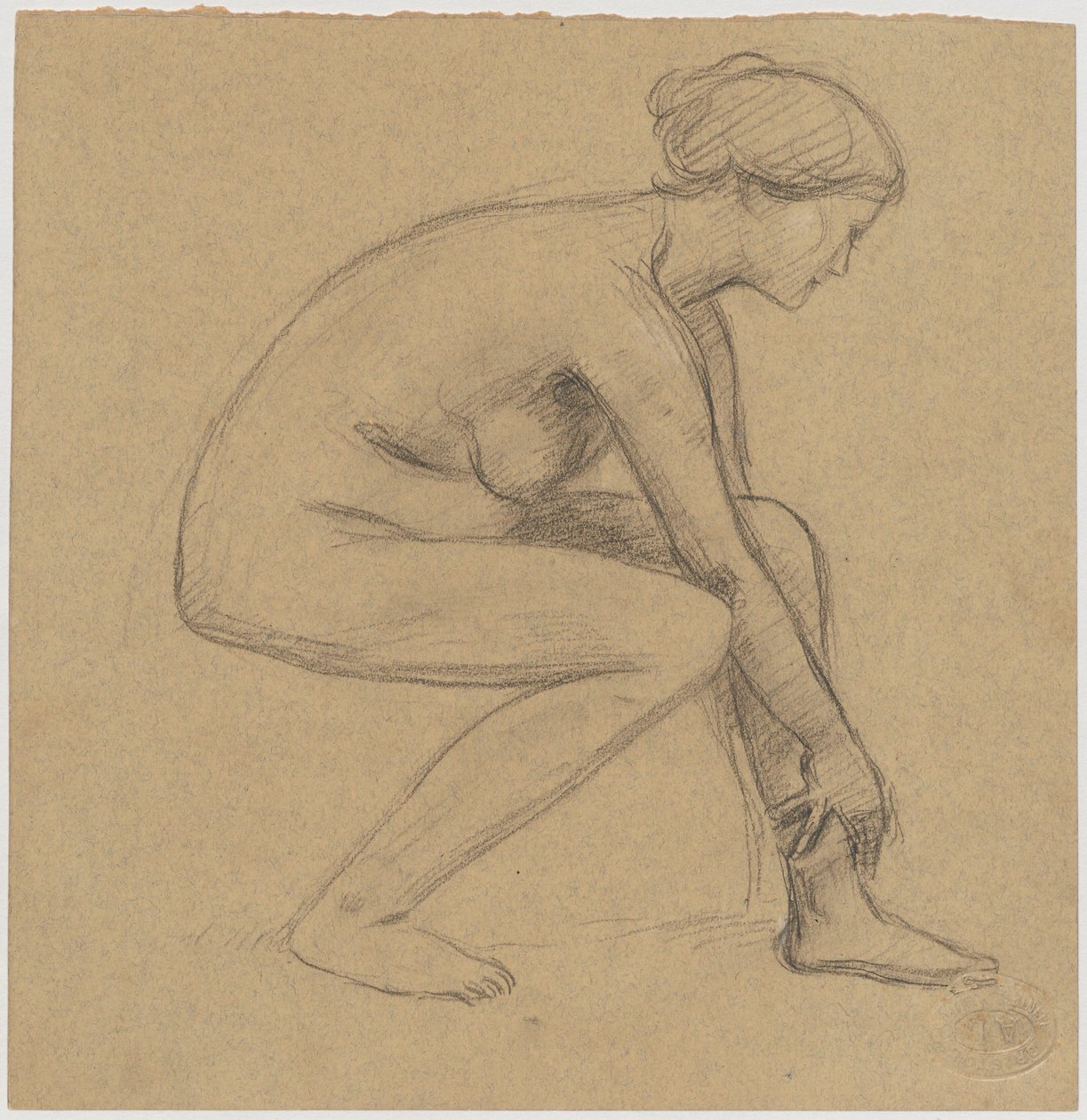Study of a Seated Nude Woman by Tadeusz Makowski
