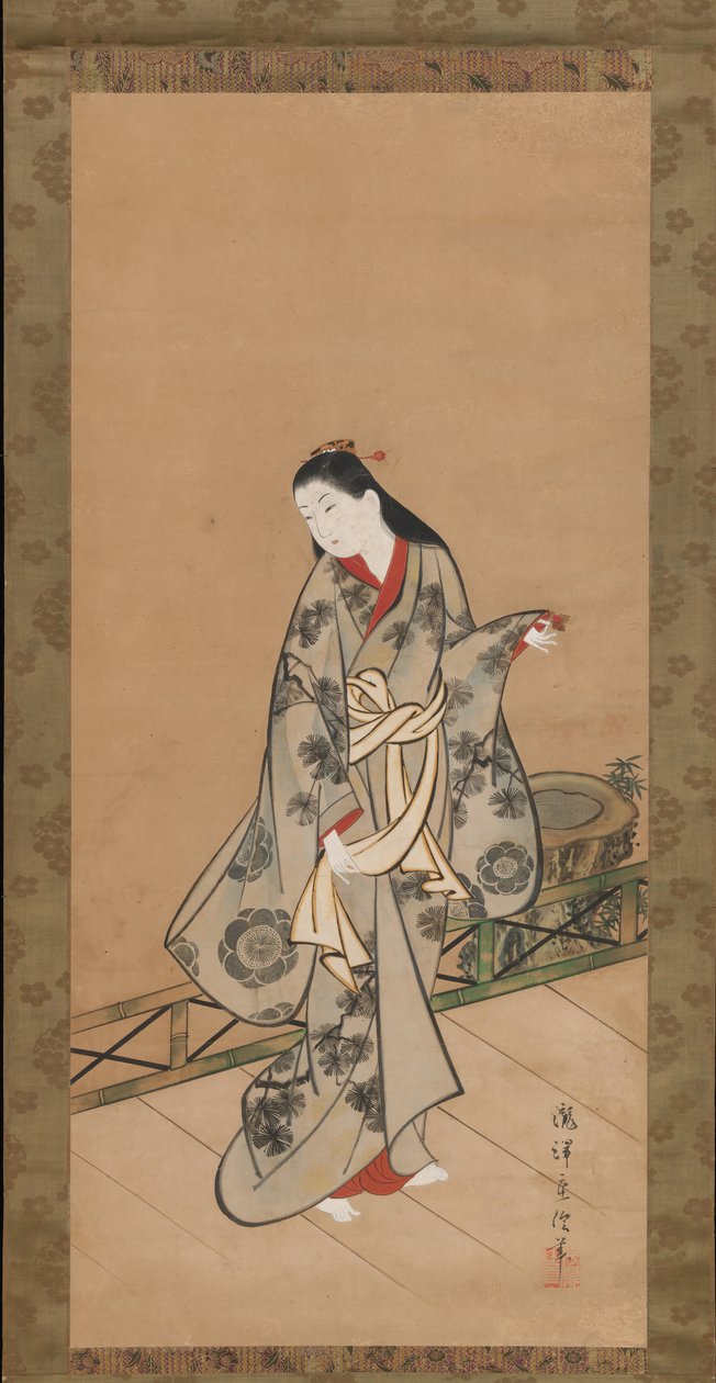 Woman on Veranda, ca. 1730 by Takizawa Shigenobu