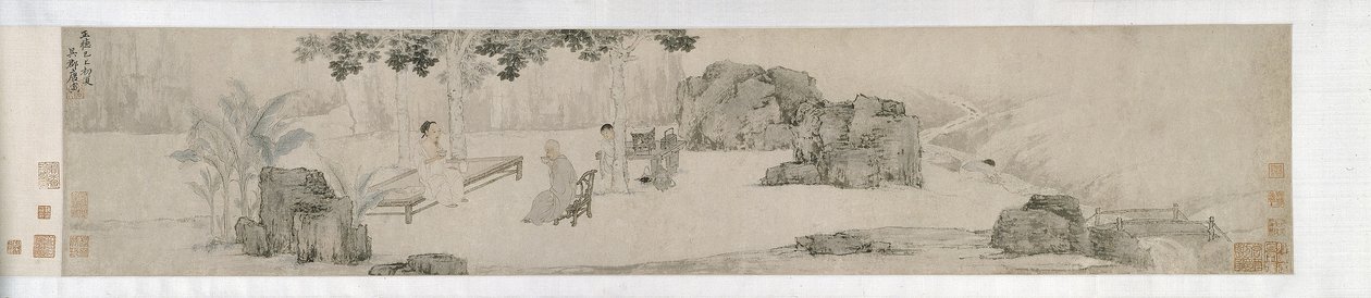Tea Drinking Under the Wutong Tree, Ming dynasty by Yin Tang
