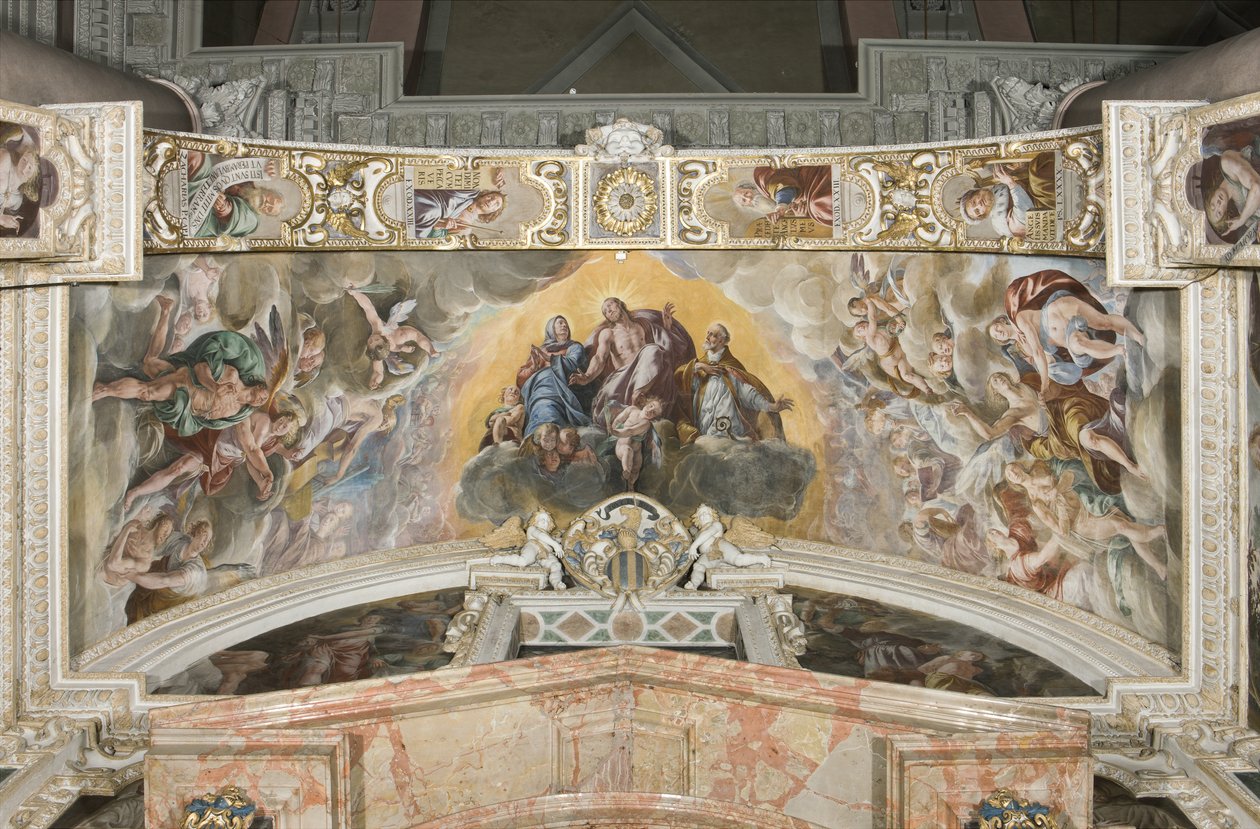 Christ in Glory with Saint Gaudentius and in the Arch Zechariah, Moses and King David by Tanzio da Varallo