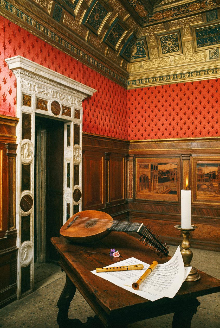 Within the palace at Mantua, the music room of Marchioness Isabella d