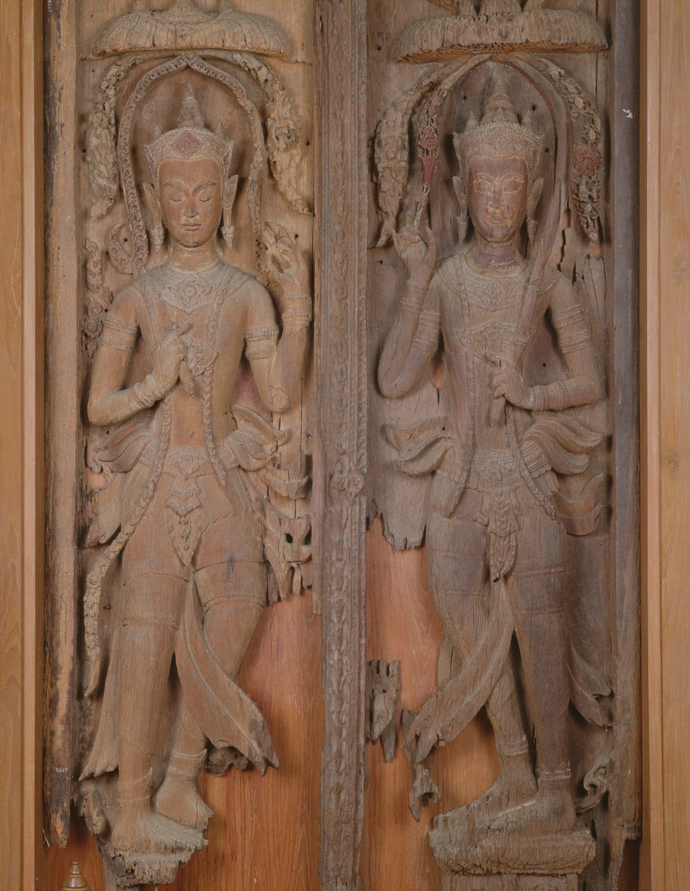 Panel of a Gate with Two Deva by Thai School