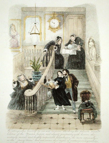 Illustration from Visitation of a London Exquisite to his Maiden Aunts in the Country, published 1859 by Theo Theo