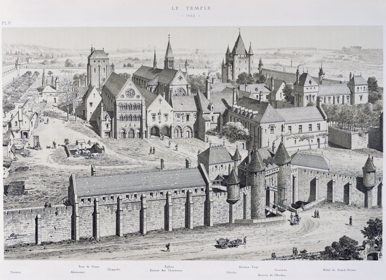 View of the Temple in 1450, illustration from 
