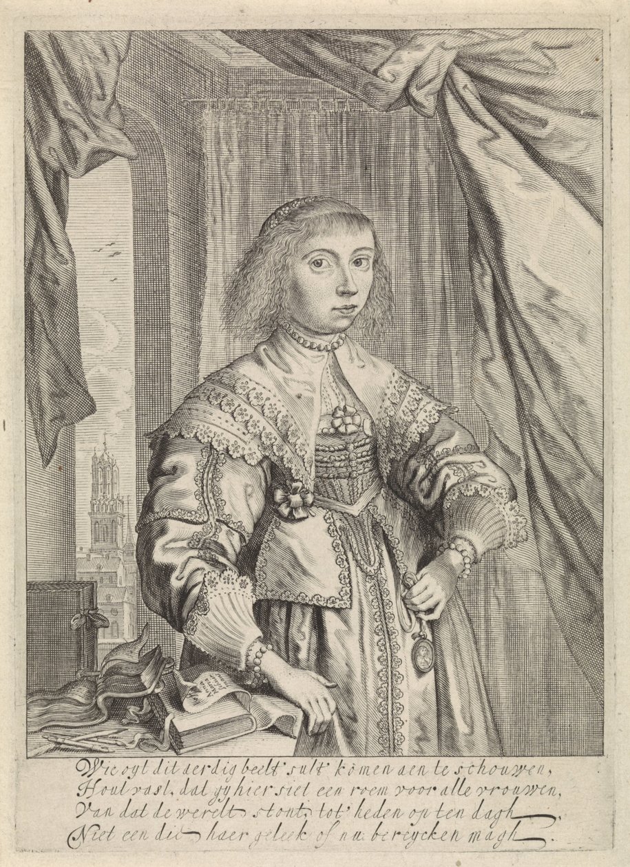Portrait of Anna Maria van Schurman by Theodor Matham