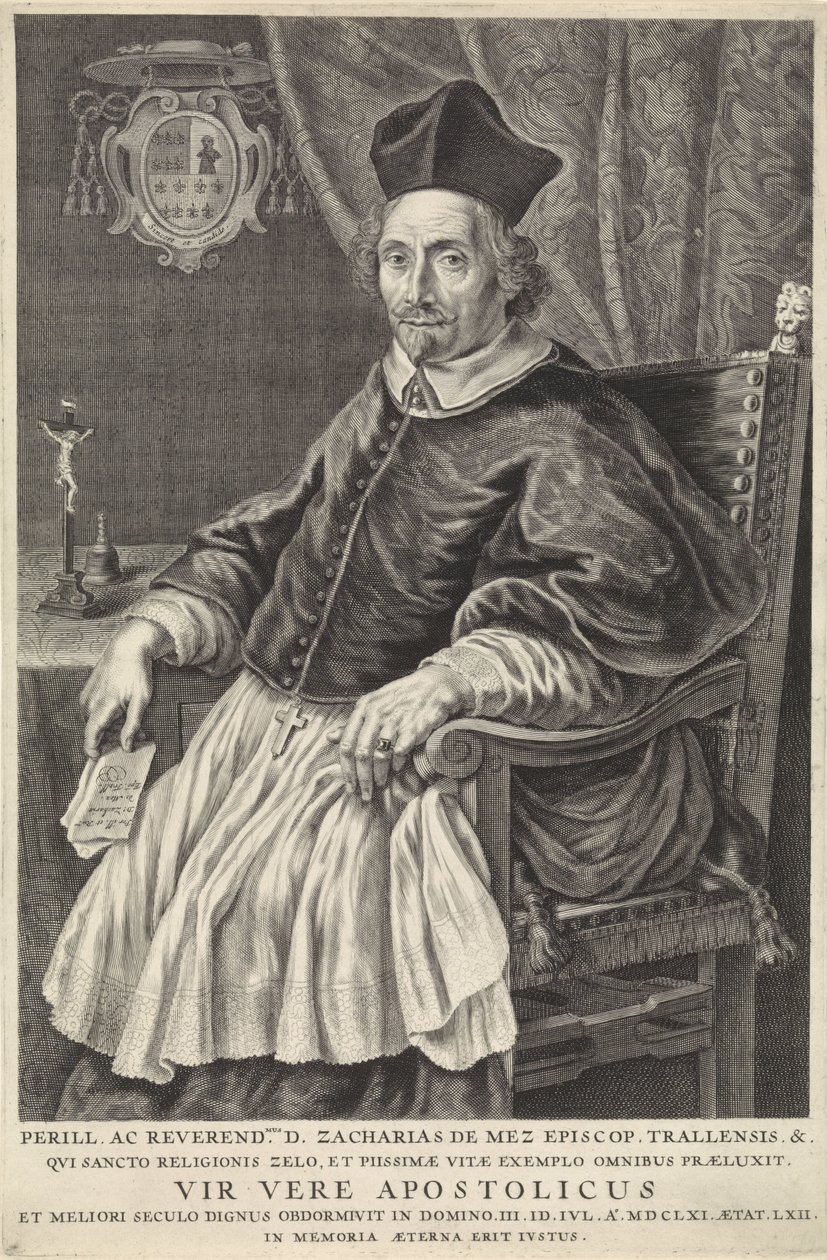 Portrait of Zacharias de Mez, Bishop of Tralles by Theodor Matham