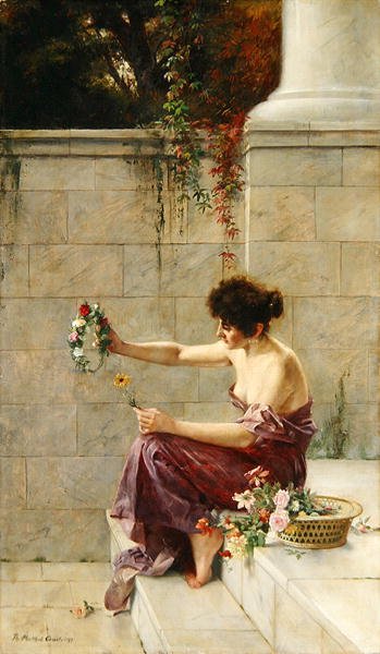 Wreath Maker on a Marble Step by Theodor Matthei