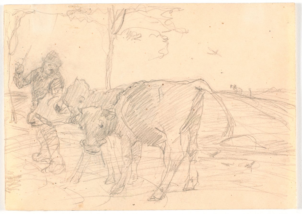 Cattle Driver with Three Calves by Theodor Philipsen