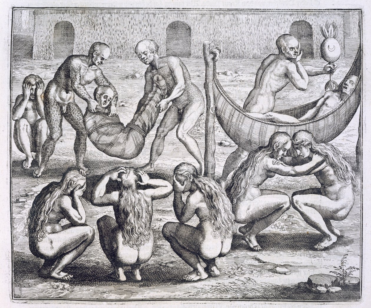 Tupinamba Chief and His Family Fall Ill While Hans Staden is Held Captive, from 